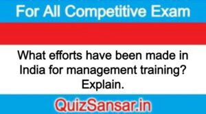 What efforts have been made in India for management training? Explain.