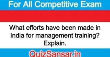 What efforts have been made in India for management training? Explain.