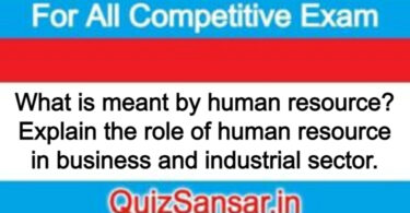 What is meant by human resource? Explain the role of human resource in business and industrial sector.