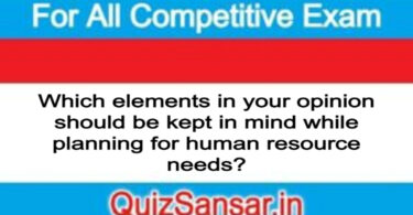 Which elements in your opinion should be kept in mind while planning for human resource needs?