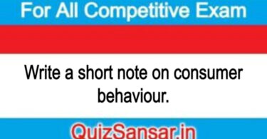 Write a short note on consumer behaviour.