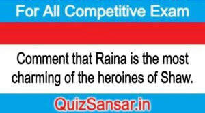 Comment that Raina is the most charming of the heroines of Shaw.