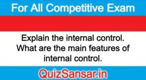 Explain the internal control. What are the main features of internal control.