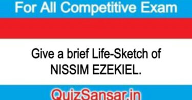 Give a brief Life-Sketch of NISSIM EZEKIEL.