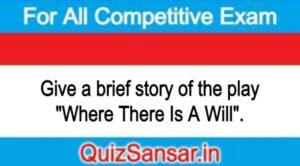 Give a brief story of the play "Where There Is A Will".