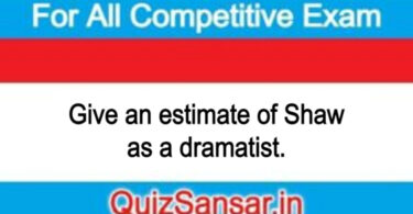 Give an estimate of Shaw as a dramatist.