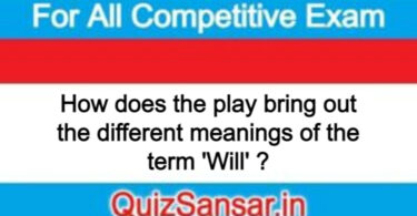 How does the play bring out the different meanings of the term 'Will' ?