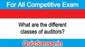 What are the different classes of auditors?