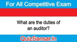 What are the duties of an auditor?