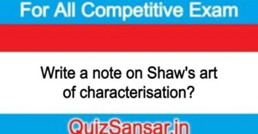 Write a note on Shaw's art of characterisation?