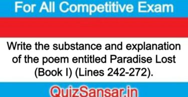 Write the substance and explanation of the poem entitled Paradise Lost (Book I) (Lines 242-272).