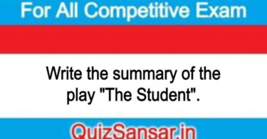 Write the summary of the play "The Student".