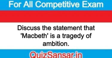 Discuss the statement that 'Macbeth' is a tragedy of ambition.