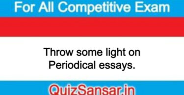 Throw some light on Periodical essays.