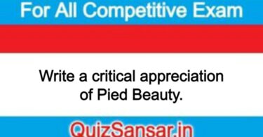 Write a critical appreciation of Pied Beauty.