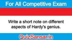 Write a short note on different aspects of Hardy's genius.