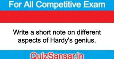 Write a short note on different aspects of Hardy's genius.