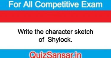 Write the character sketch of  Shylock.