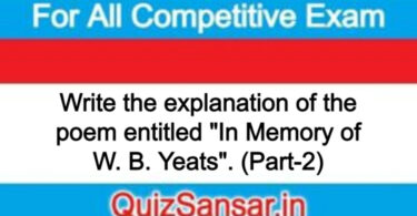 Write the explanation of the poem entitled "In Memory of W. B. Yeats". (Part-2)