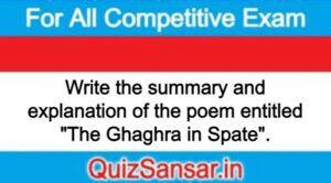 Write the summary and explanation of the poem entitled "The Ghaghra in Spate".