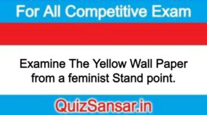 Examine The Yellow Wall Paper from a feminist Stand point.