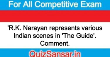 'R.K. Narayan represents various Indian scenes in 'The Guide'. Comment.