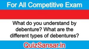 What do you understand by debenture? What are the different types of debentures?