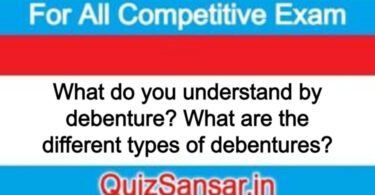 What do you understand by debenture? What are the different types of debentures?