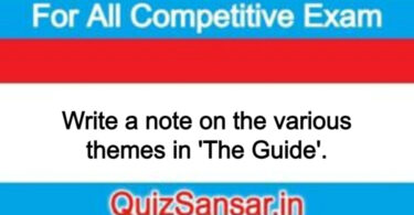 Write a note on the various themes in 'The Guide'.