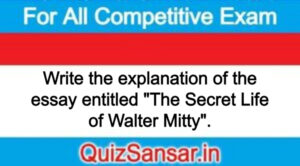 Write the explanation of the essay entitled "The Secret Life of Walter Mitty".