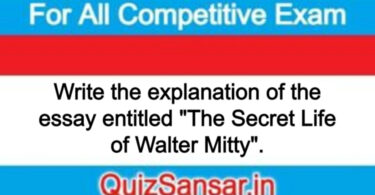 Write the explanation of the essay entitled "The Secret Life of Walter Mitty".