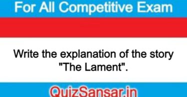 Write the explanation of the story "The Lament".