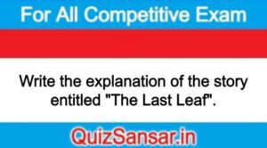 Write the explanation of the story entitled "The Last Leaf".