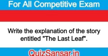 Write the explanation of the story entitled "The Last Leaf".