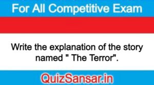 Write the explanation of the story named " The Terror".