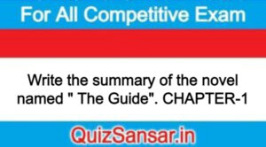 Write the summary of the novel named " The Guide". CHAPTER-1