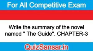 Write the summary of the novel named " The Guide". CHAPTER-3