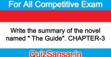 Write the summary of the novel named " The Guide". CHAPTER-3