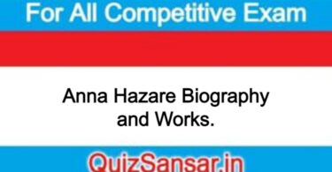 Anna Hazare Biography and Works.