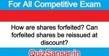 How are shares forfeited? Can forfeited shares be reissued at discount?