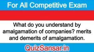 What do you understand by amalgamation of companies? merits and demerits of amalgamation.