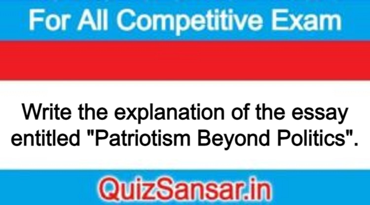 patriotism beyond politics and religion essay